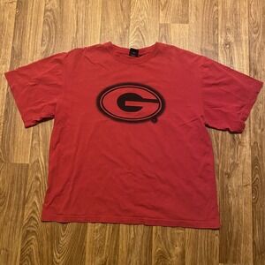 Y2K Georgia Bulldogs Shirt Men Large Starter Short Sleeve Logo‎ Dawgs Red